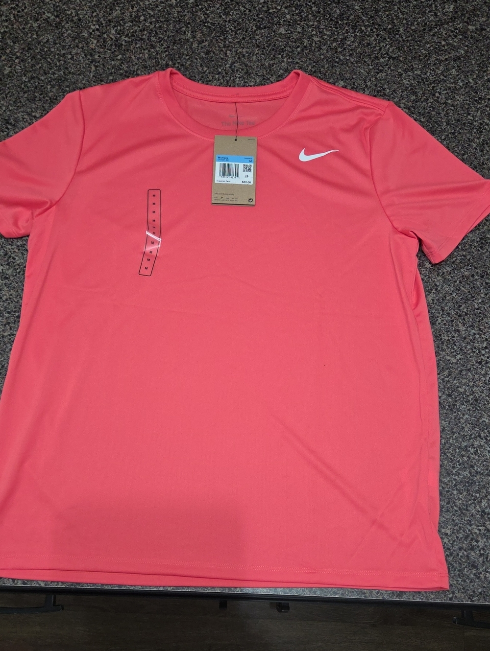 Nike Womens Coral Crew Short Sleeve Performance Tee